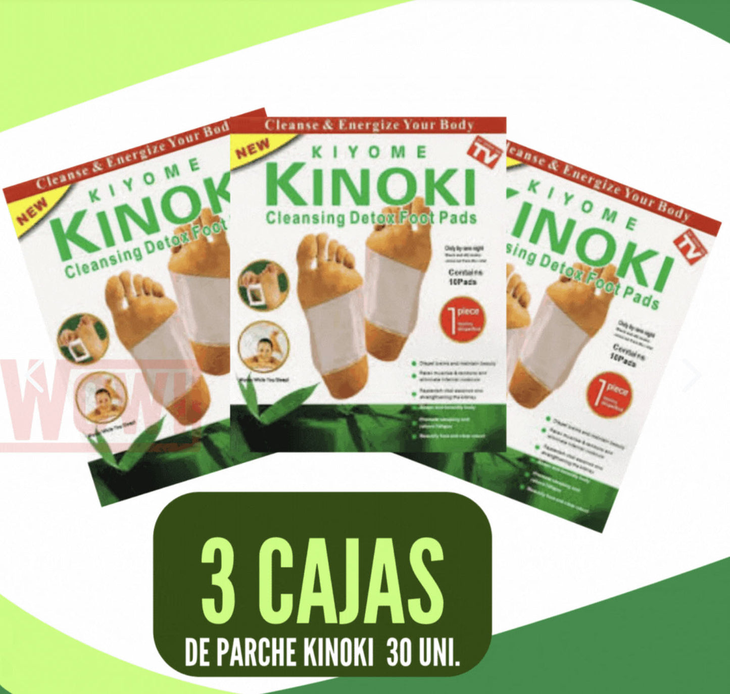 30 Parche Kinoki Desintoxicación (3 Cajas)